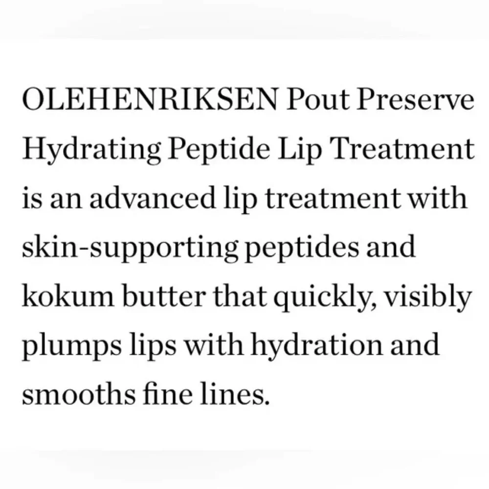 OLEHENRIKSEN® Pout‎ Preserve Peptide Lip Treatment (BRAND-NEW!)